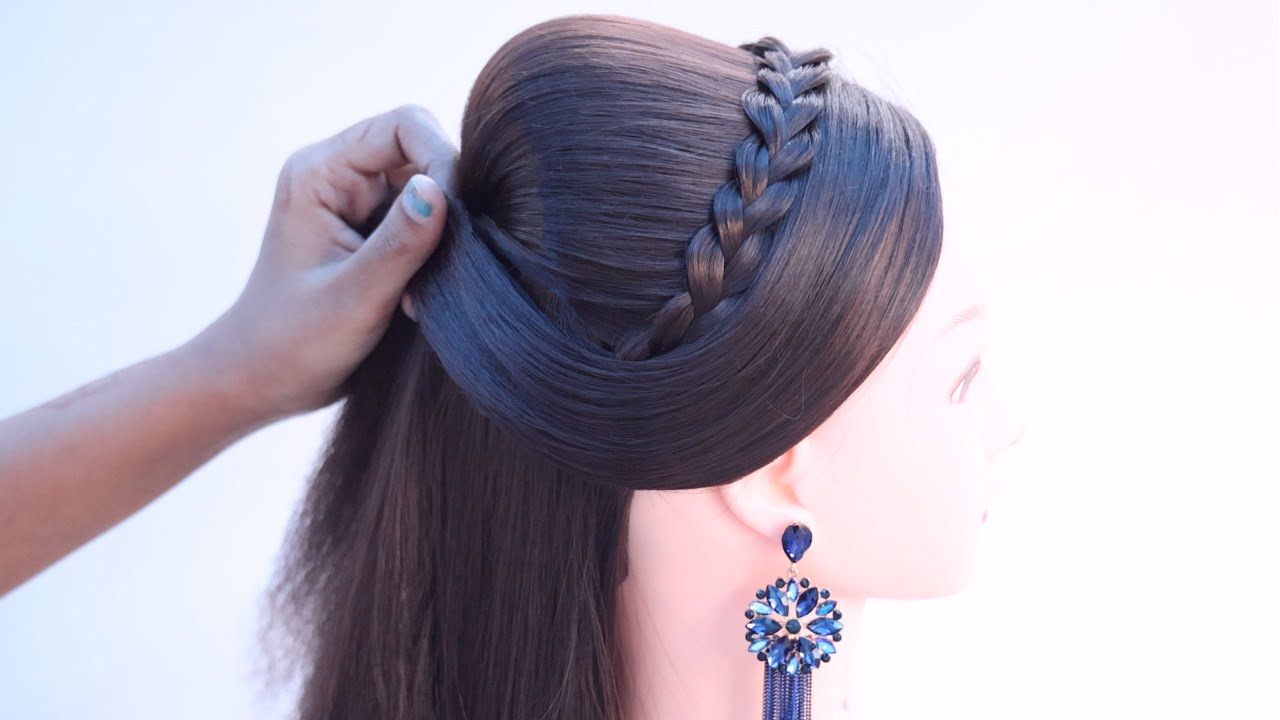 3 glamorous open hairstyle for karwa chauth | puff hairstyle | front fishtail braid | new hairstyle