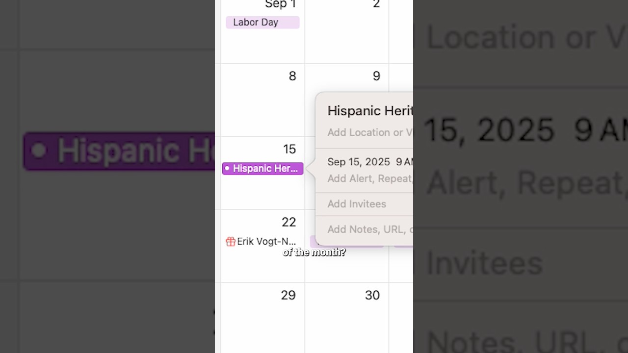 Why does Hispanic Heritage Month start in the middle of the month?