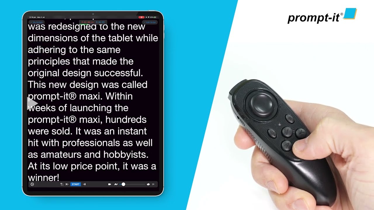 Remote control setup with Teleprompter Premium