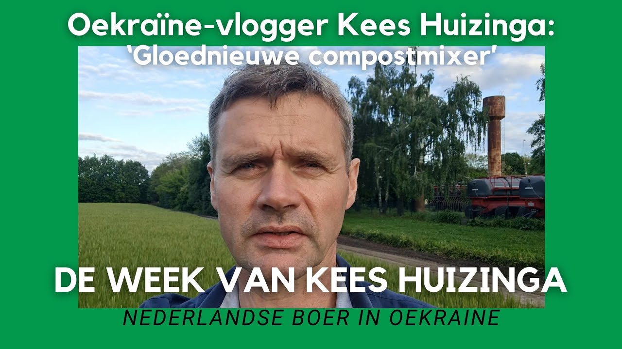 Oekraïne-vlogger Kees Huizinga: ‘Gloednieuwe compostmixer van ruim vijf meter breed’