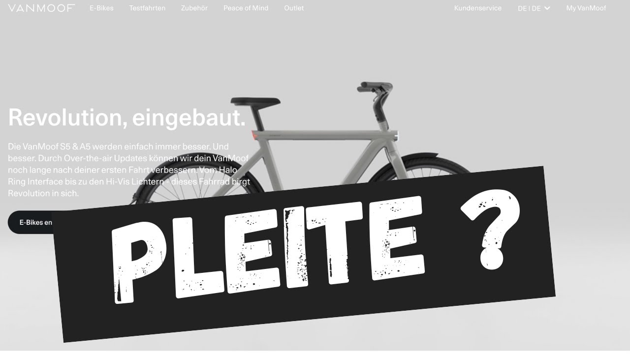 VanMoof E-Bike Hersteller insolvent: Auswirkungen für Kunden und E-Bike Markt, die Gründe?