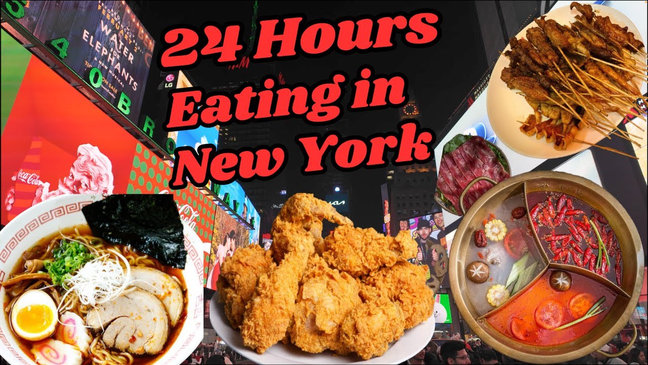 24 HOURS Eating in NEW YORK CITY | First Christmas Experience in New York