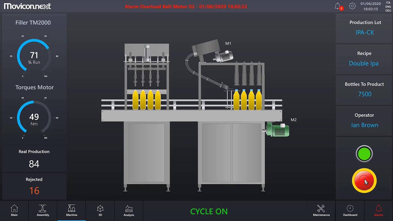 Demo Manufacturing - Machines Movicon.NExT 4.0