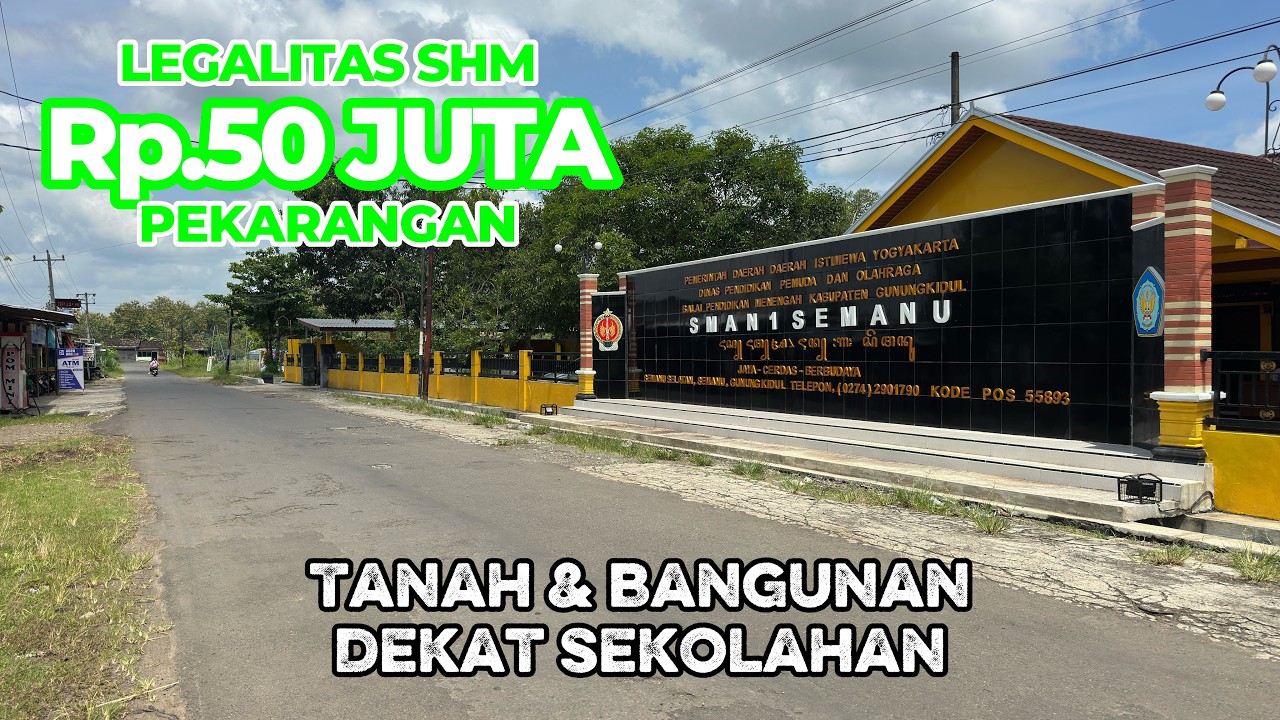 Tanah dan bangunan dipusat kota kecamatan dekat sekolahan