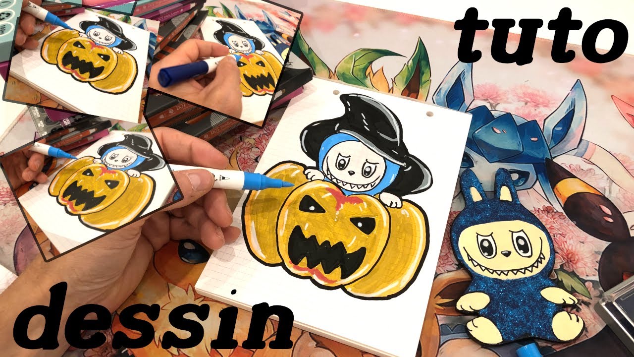 Comment Dessiner et colorier un LABUBU special Halloween Trend tendance Tik Tok Produits Action