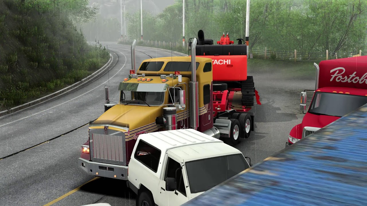 Delivering a Hitachi Excavator - Heavy Haul Kenworth T800 - Colombia Real Map - ATS