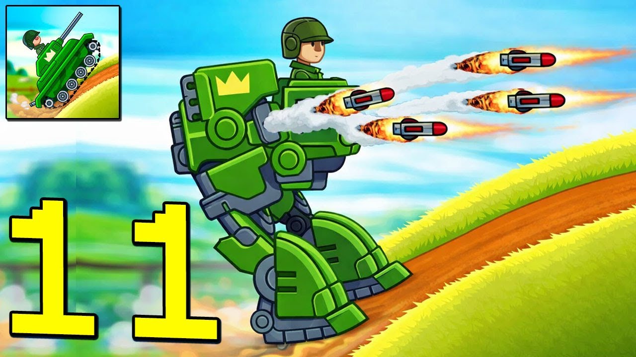 Hills of Steel - Gameplay Walkthrough Part 11 - Shooting, Update Tank, Solo vs Team, (Android,iOS)
