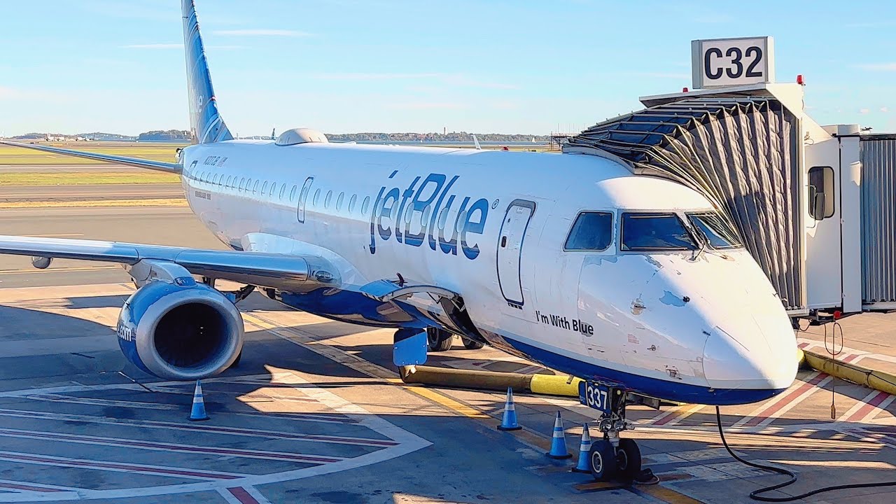 Boston (BOS) - New York (LGA) - JetBlue Airways - Embraer E190 - 4K Full Flight