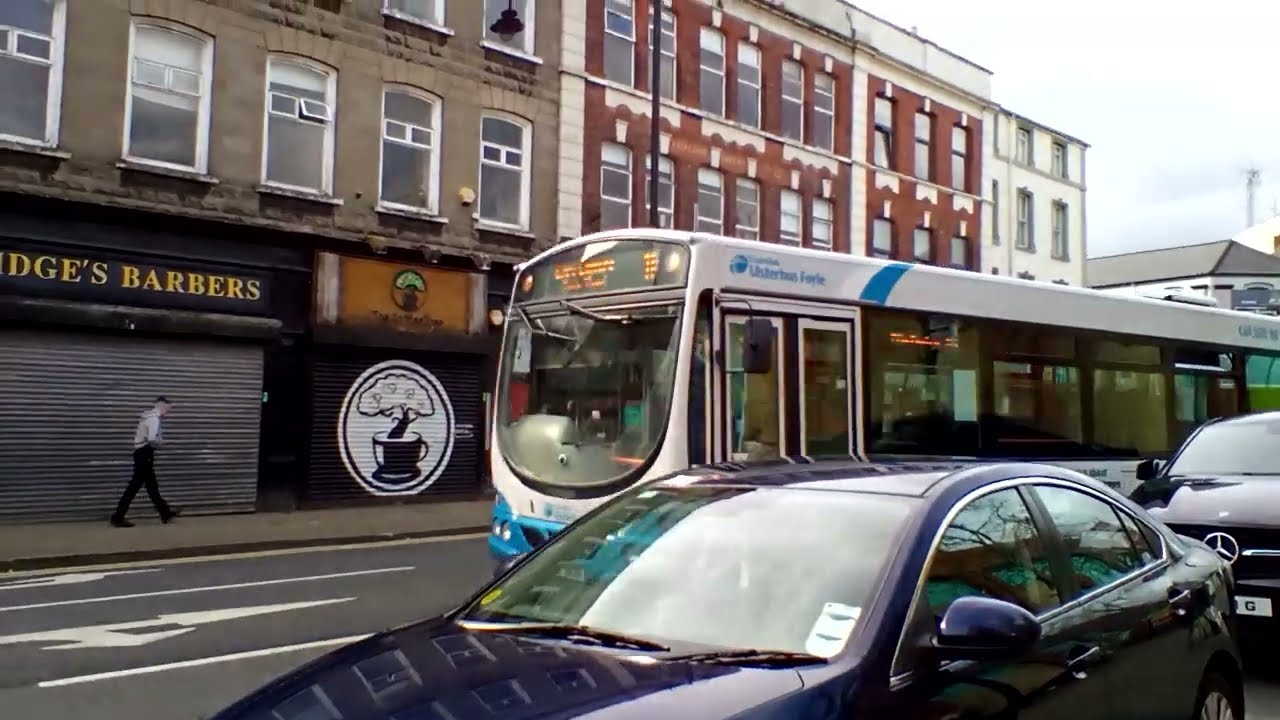 SCANIA SOLAR bus Translink Ulsterbus Foyle 826 departing from Quayside in Derry ~ Londonderry.