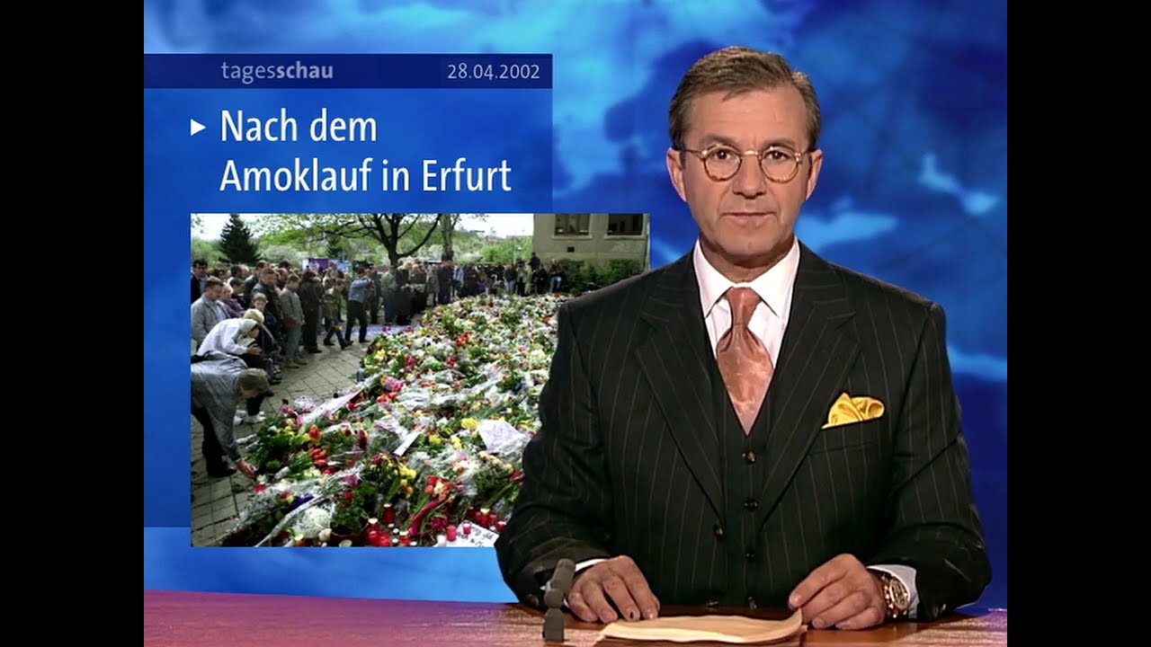 Tagesschau-Berichte zum Amoklauf von Erfurt im April 2002