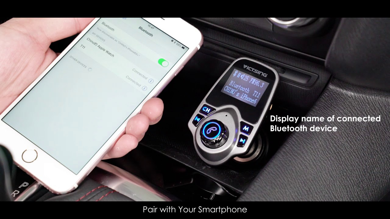 VicTsing Bluetooth FM Transmitter for Car, Wireless Bluetooth Radio Transmitter Adapter