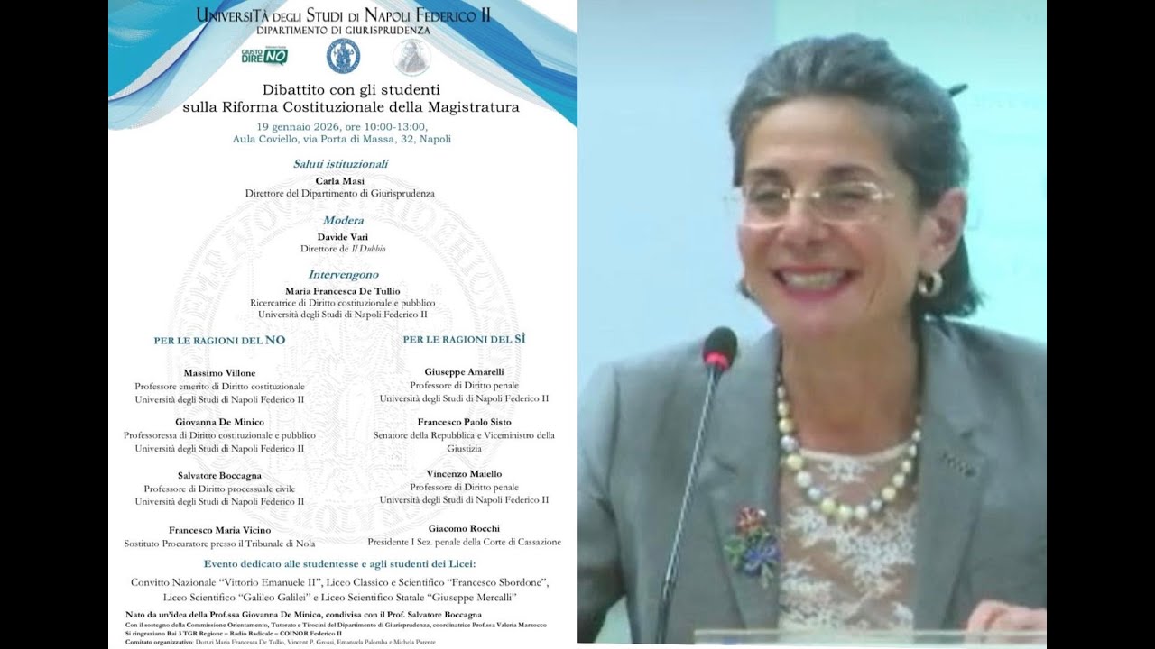 Incontro in Federico II con gli studenti sulla Riforma Cost. Magistratura 19/01/26 - Prof. De Minico