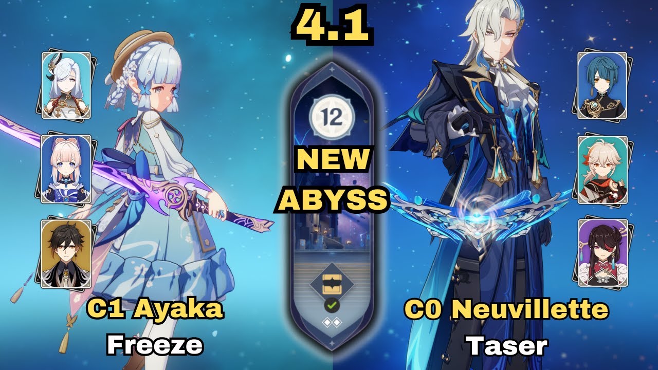 NEW SPIRAL ABYSS 4.1! C1 Ayaka Freeze & C0 Neuvillette Taser | Floor 12 - 9 Stars