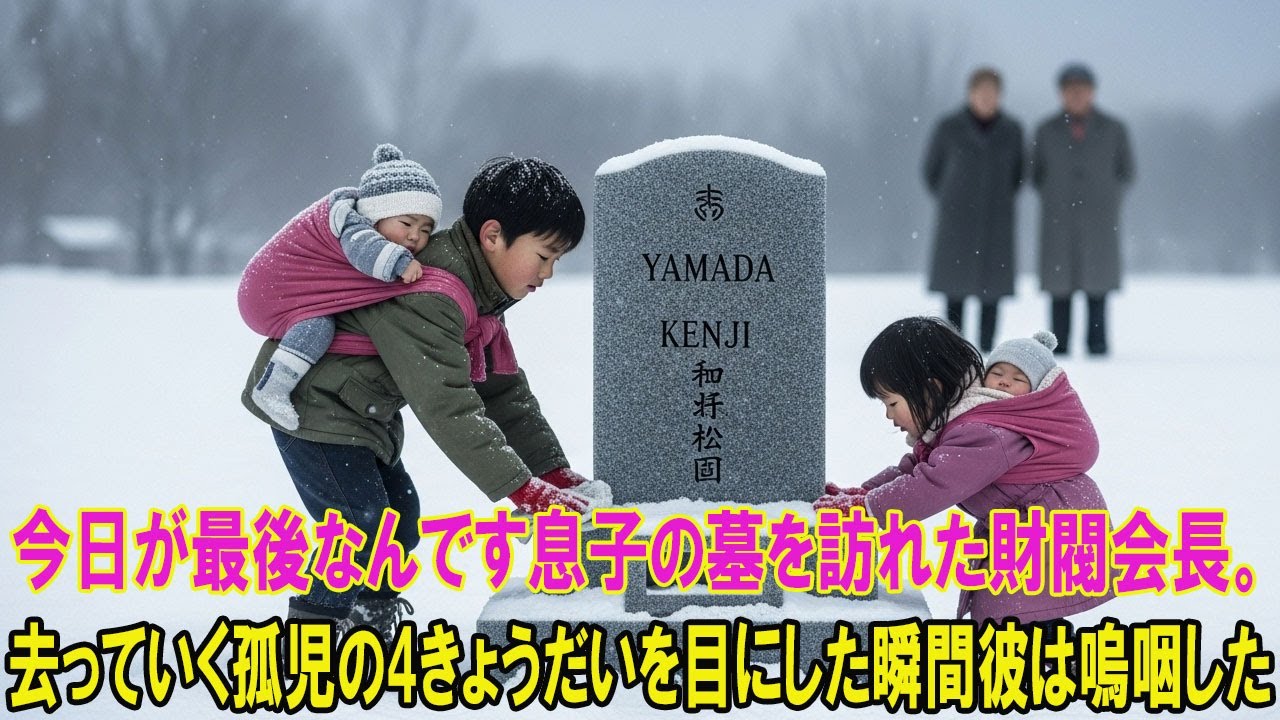 【感動する話】私たち、養子に行くんです……アメリカに行っても、パパのことは忘れません。孤児の三きょうだいの別れの言葉。息子の命日に墓を訪れた財閥会長夫妻は、その場で嗚咽した｜感動の実話｜シニアドラマ｜