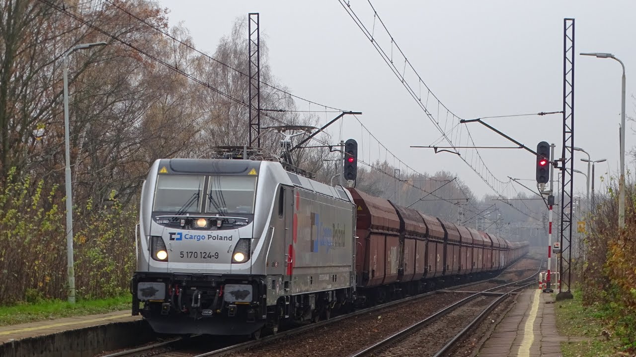 Traxx DC3 594 007 CD Cargo Poland z talbotami na niezmodernizowanej, jesiennej Węgl&oacute;wce | 12.11.2021