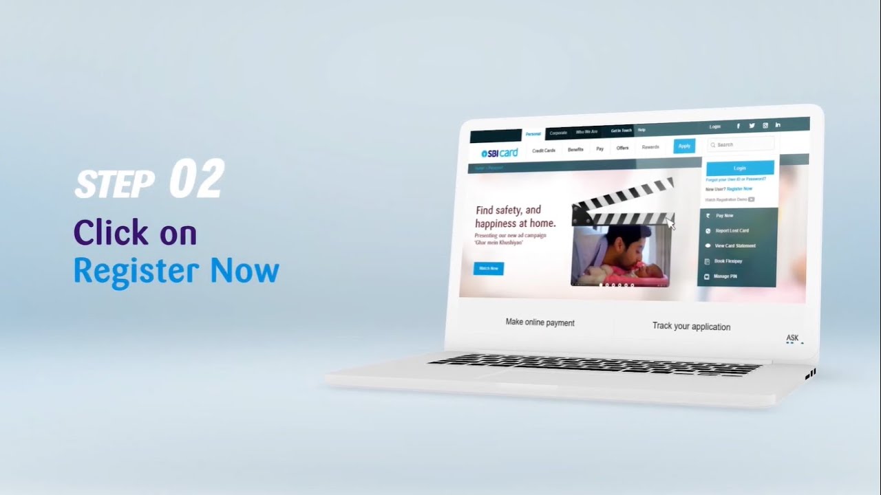 How to register your SBI Credit Card on SBI Card Website?