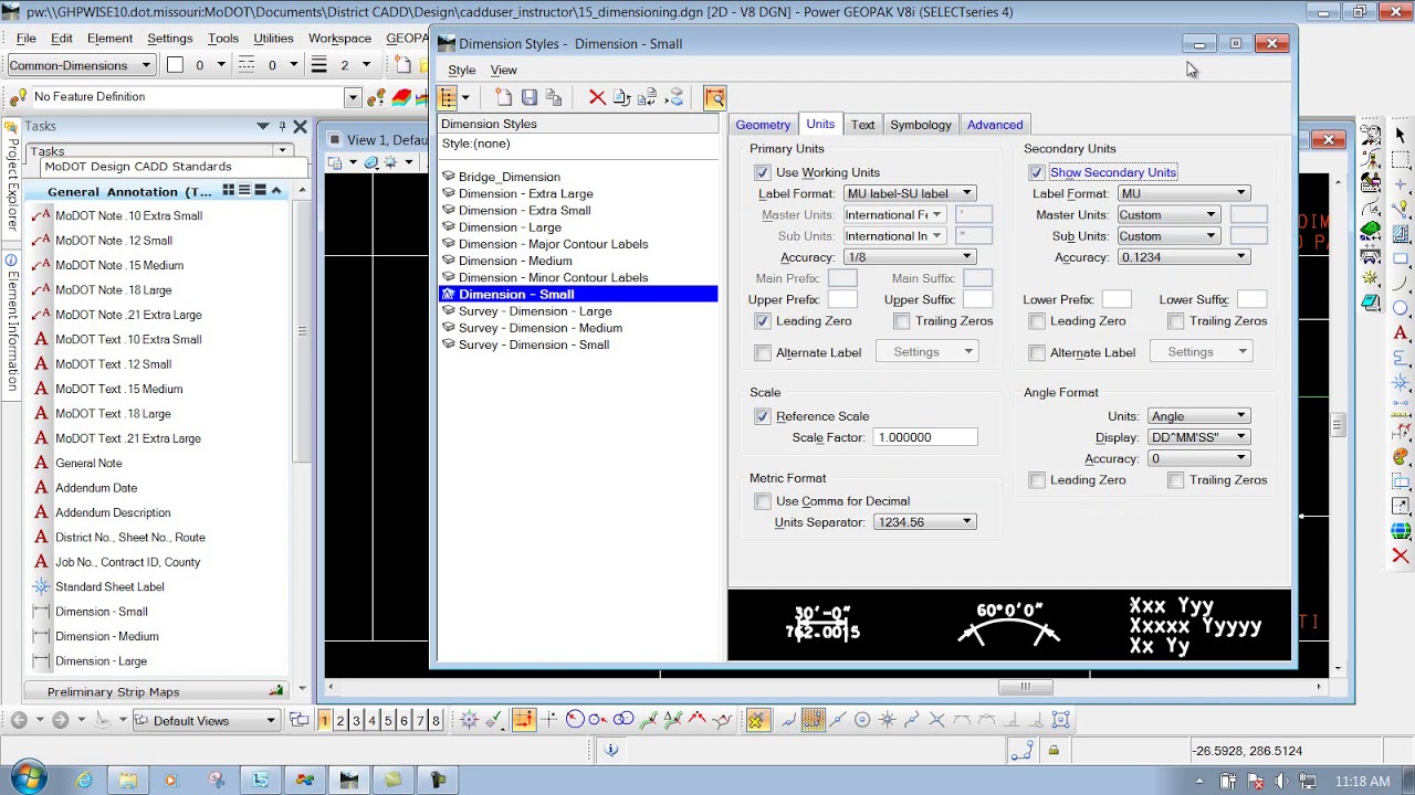 MicrostationV8I SS4 14.4 Change Dimension