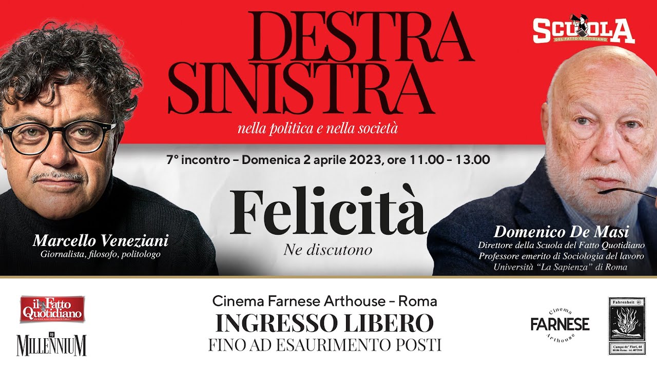 Da che cosa dipende la felicità? De Masi e Veneziani a confronto