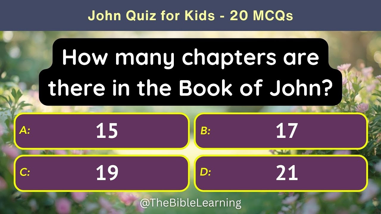 John Quiz for Kids | 20 MCQs from the Gospel of John for Children | Easy Bible Test | Sunday School