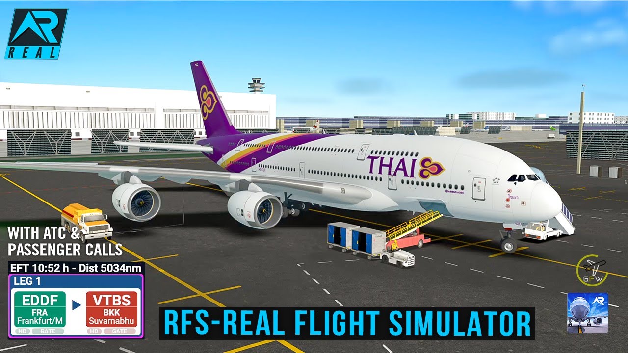 RFS - Real Flight Simulator - Frankfurt to Bangkok||Full Flight||A380||Thai Airways|FullHD|RealRoute