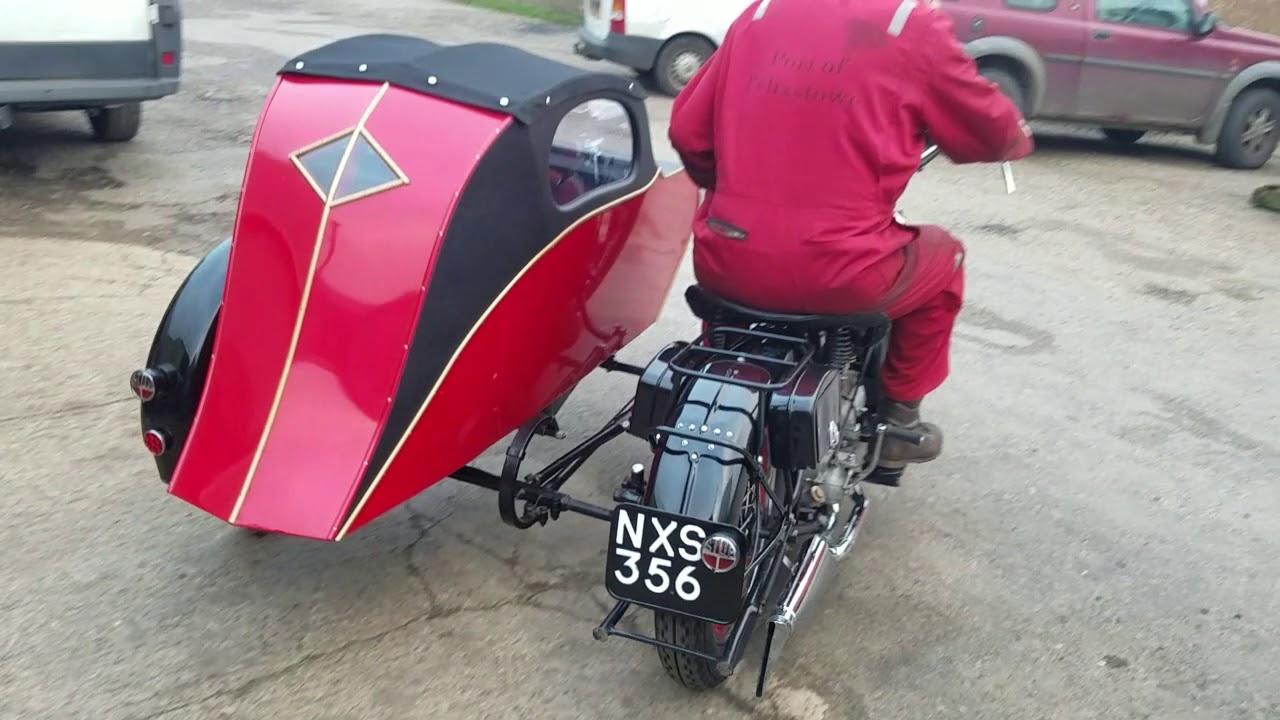 1936 BSA G14 1000cc combination at Andy Tiernans #07574BSA