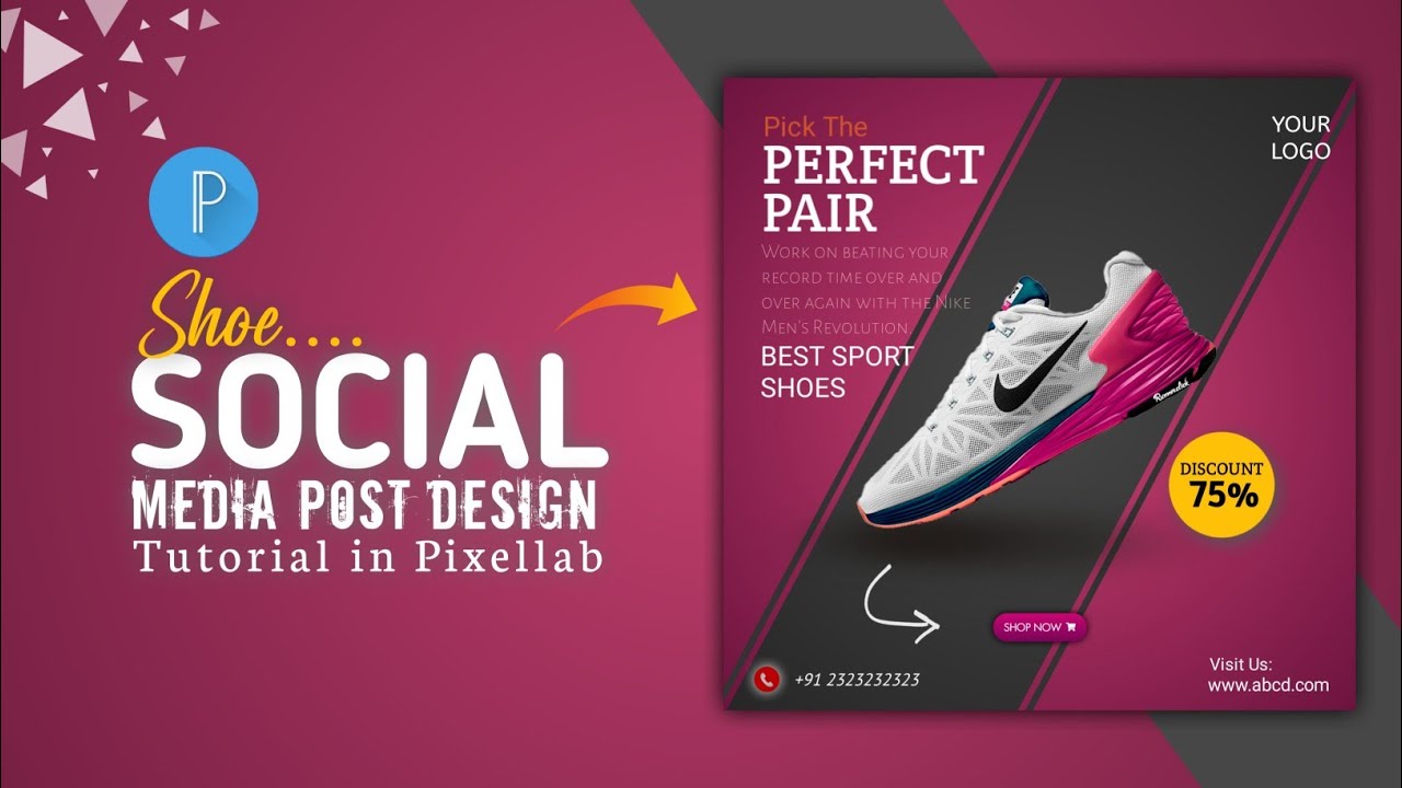 Social Media Post Design | Graphic Design in Android | Using Pixellab Mobile App
