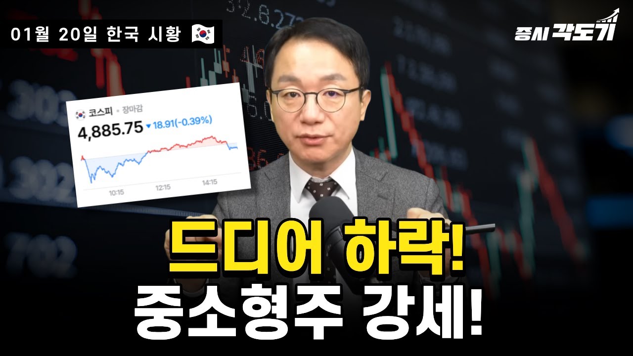 [1월 20일 화요일 한국시황] 드디어 하락! 중소형주 강세!