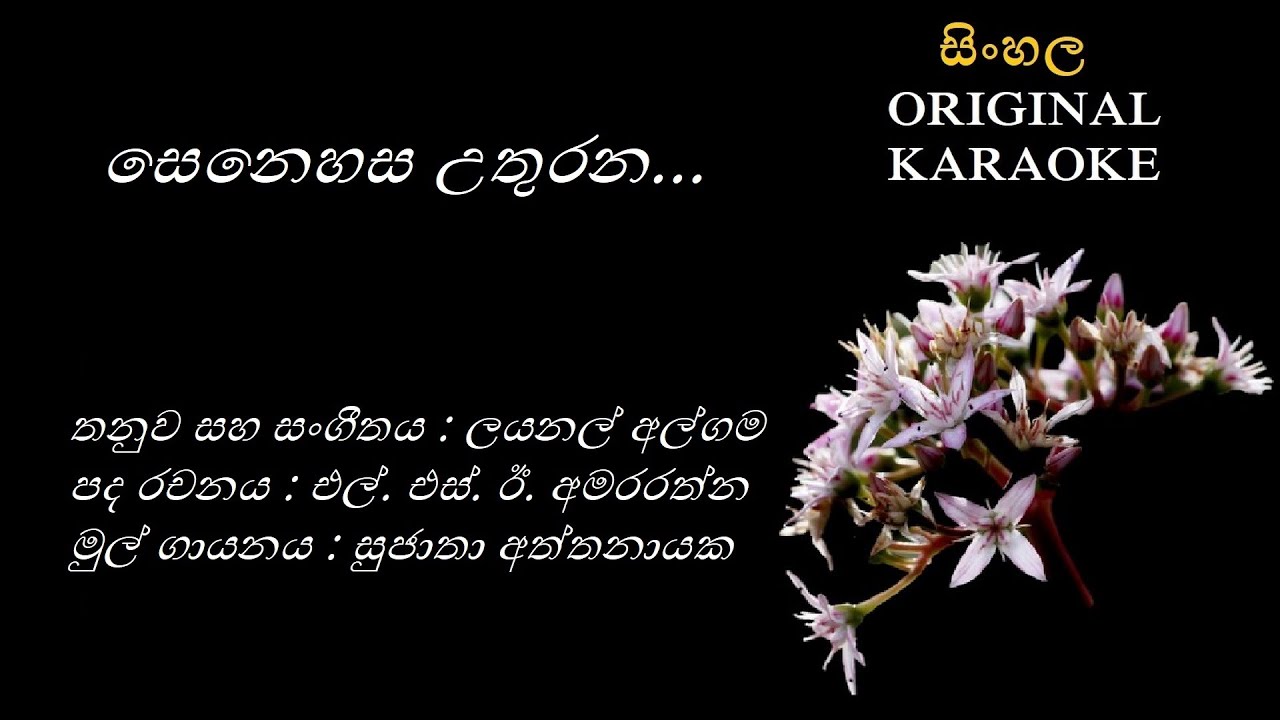 Senehasa Uthurana - සෙනෙහස උතුරන - KARAOKE - Sujatha Attanayaka/LSE Amararathna/Lionel Algama