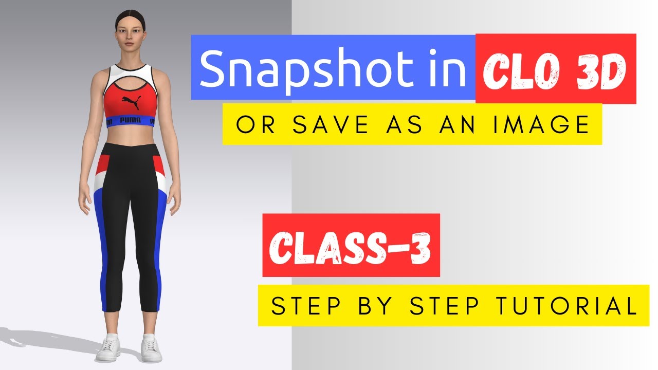 How to save your work as an image in CLO3D/ how to take snapshot in CLO3D/ CLO3D for beginners