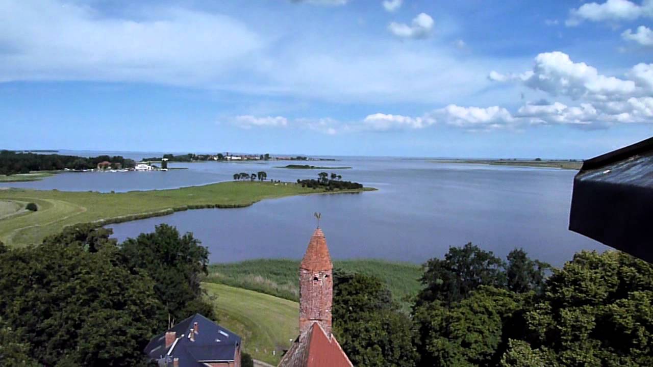 Kirchturm Gristow: Blick nach Rügen, Lubmin, Greifswald, Insel Riems, Bodden