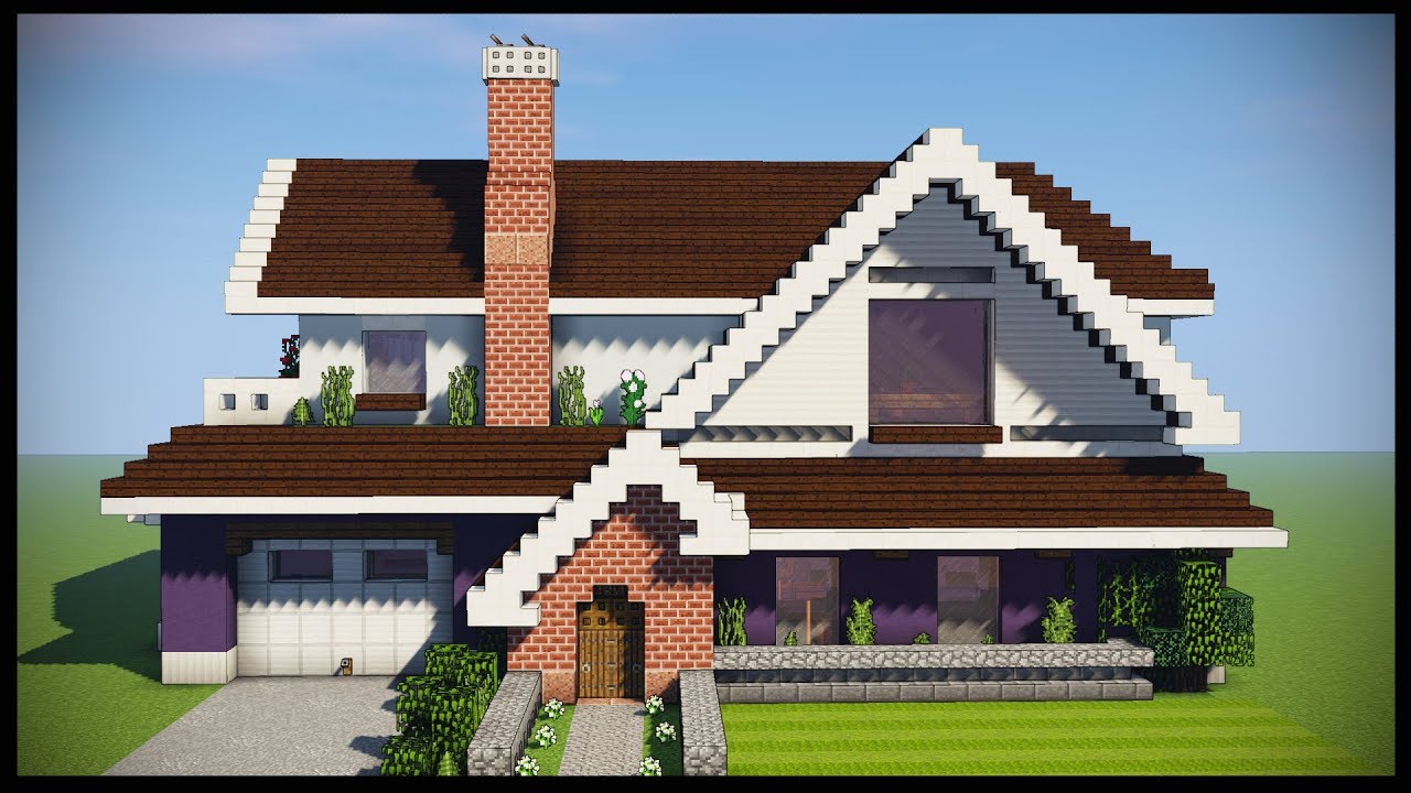 Minecraft Tutorial: How To Build A Large Suburban House