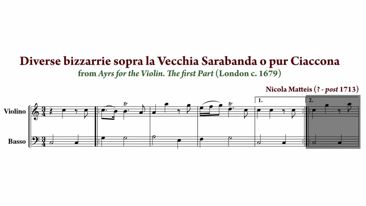 N. Matteis - Diverse bizzarie Sopra la Vecchia Sarabanda ò pur Ciaccona (Beyer)