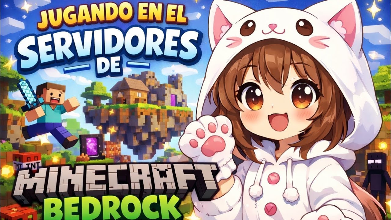 JUGANDO MINECRAFT BEDROCK CON SUS/ en los servidores 😱🩷