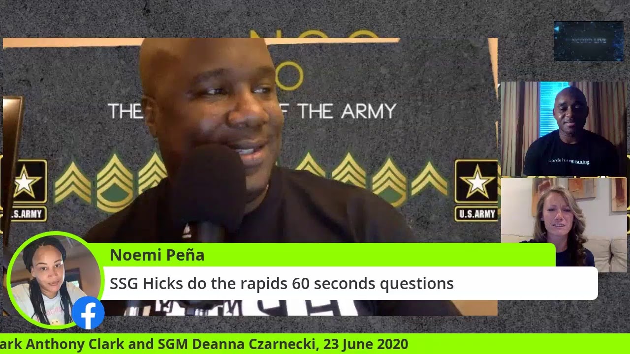 NCOPD LIVE w/SGM Mark Anthony Clark and SGM Deanna Czarnecki 23JUN202 1900EST