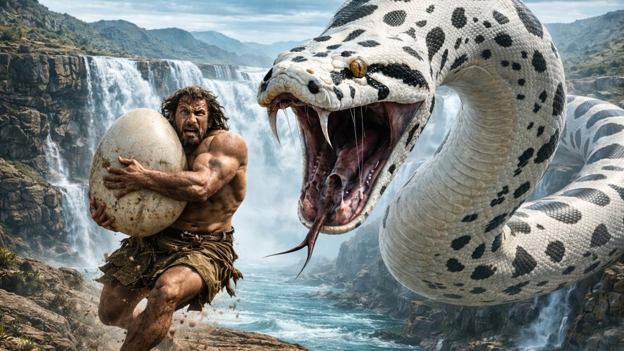 Titanoboa vs Prehistoric Humans – A Brutal Survival Battle in the Prehistoric Era