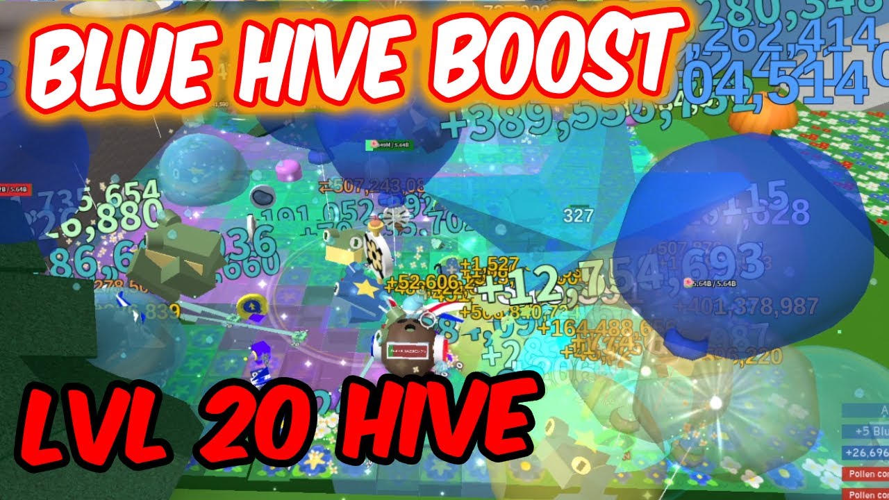 Level 20 Satisfying Blue Hive Boosting | Bee Swarm Simulator (Pollen Text On)