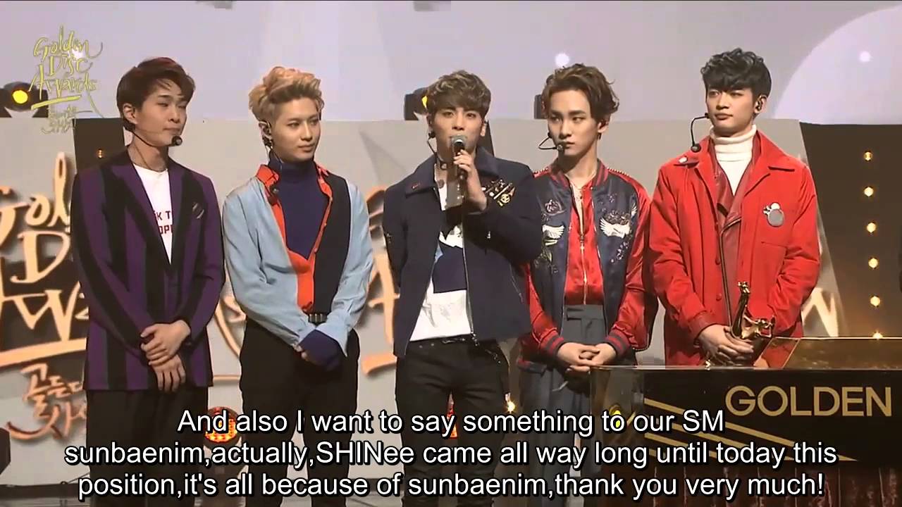 [ENG SUB]160121 SHINee golden disk bonsang award speech