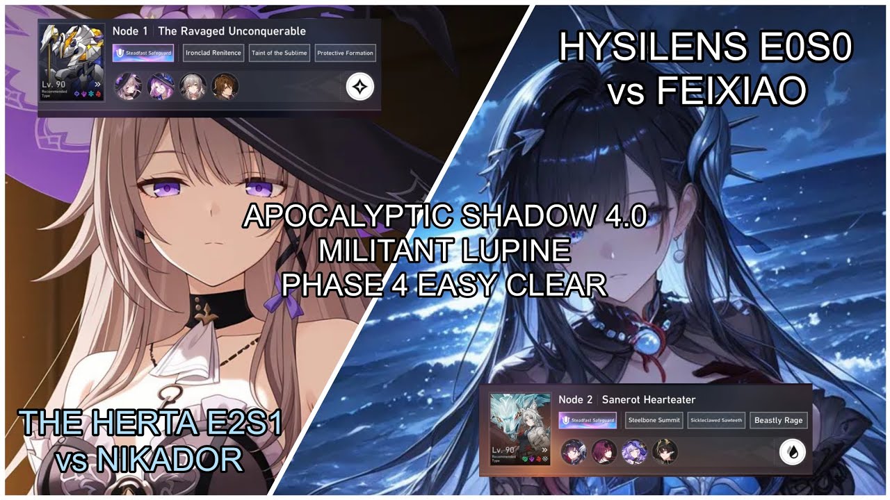The Herta & Hysilens Apocalyptic Shadow 4.0 Militant Lupine stage 4 Easy Clear | HONKAI STAR RAIL