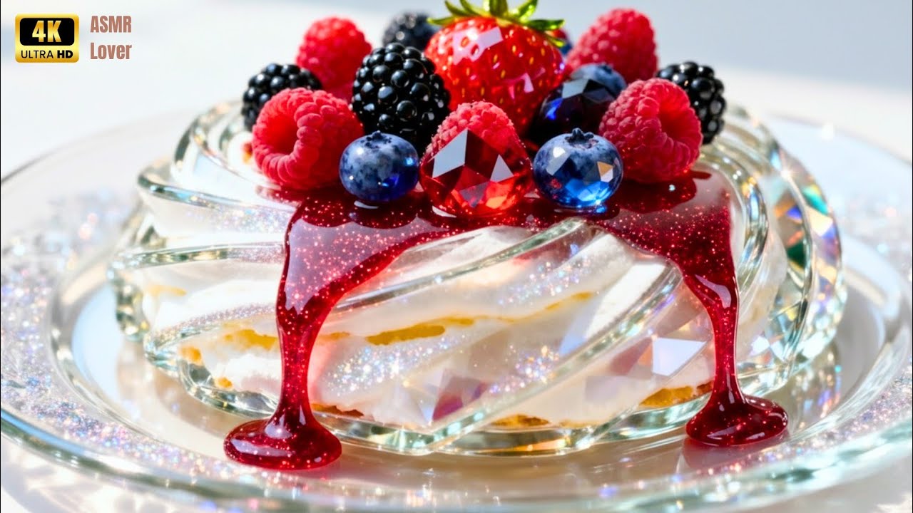 Making the World’s Best PAVLOVA… Completely Out of GLASS.🤤🍰।ASMRLover