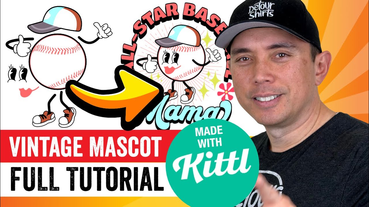 Kittl Tutorial: Vintage Mascot Design! Learn to Create Your Own. Easy Step by Step Instructions