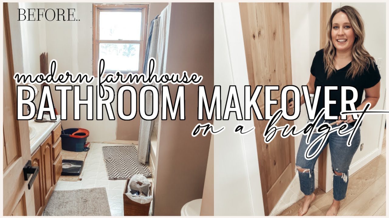 Modern Farmhouse BATHROOM REMODEL on a budget! 2023 Modern Farmhouse Bathroom Makeover + Decorating