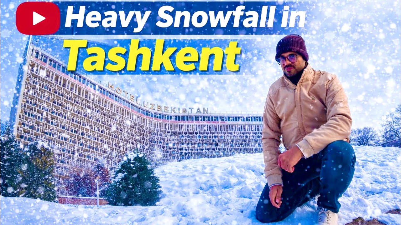 Heavy Snowfall in Tashkent on 20.12.2025 | First day in Tashkent 🇺🇿 