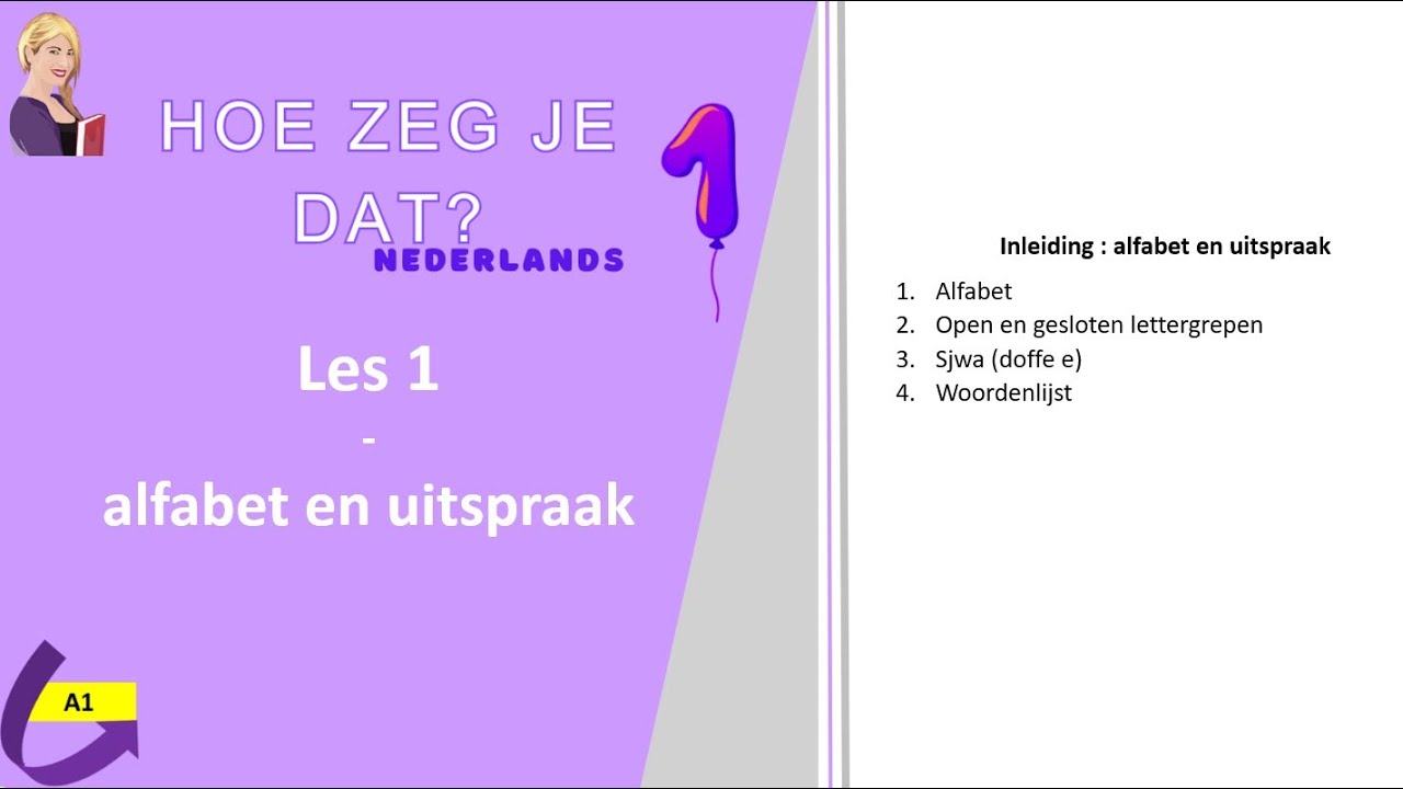 Hoe zeg je dat ? - Les 1 : alfabet en uitspraak