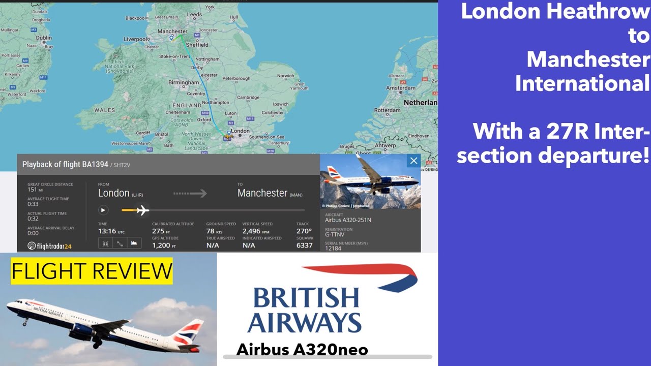 Обзор полета British Airways A320neo из Лондона Хитроу в Манчестер в Club Europe