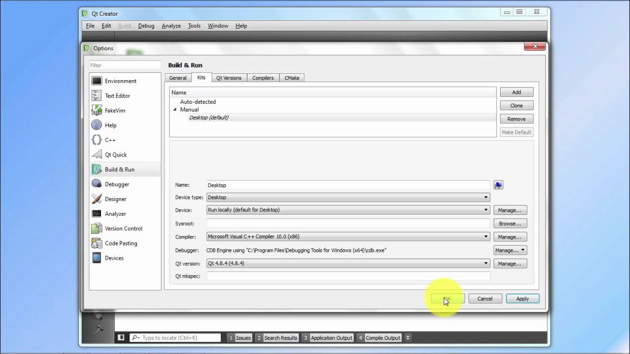 Configuración Qt Creator