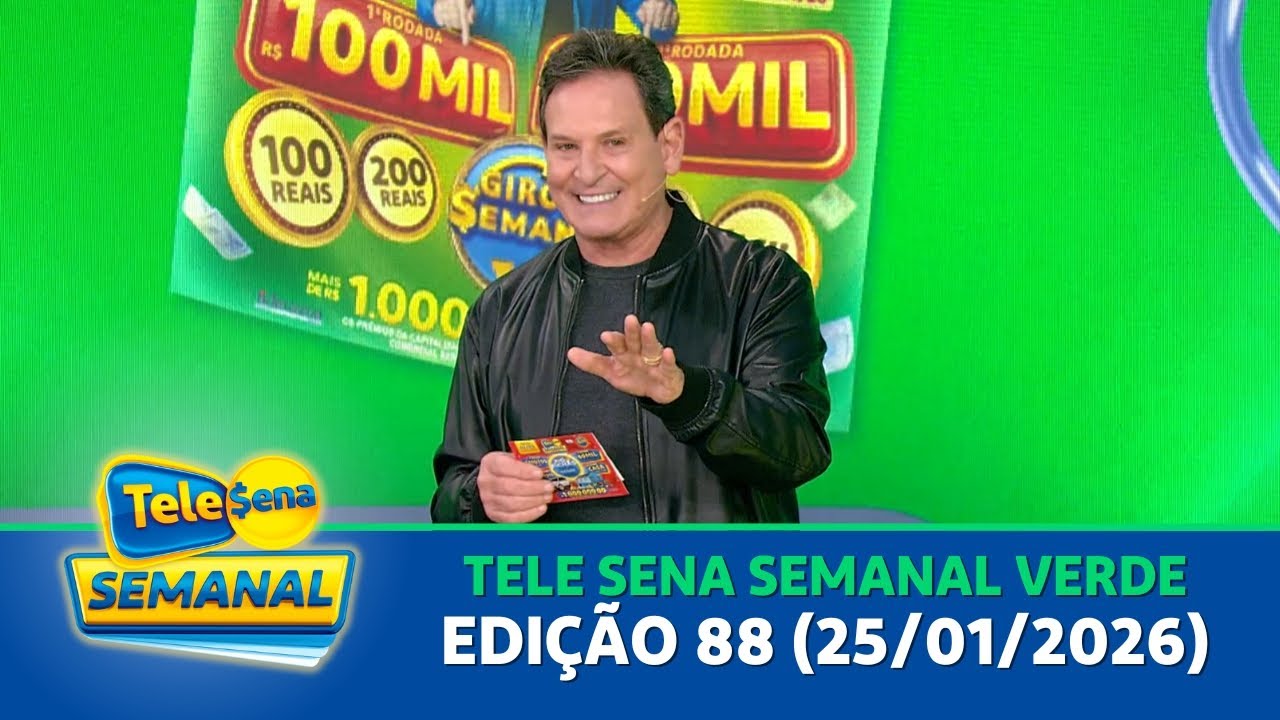 CONFIRA O SORTEIO DA TELE SENA SEMANAL VERDE - EDIÇÃO 88 (25/01/2026)