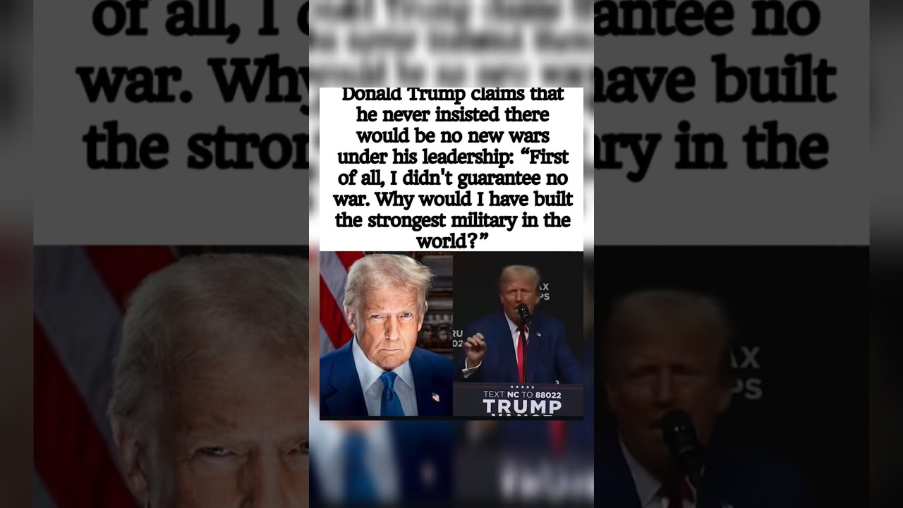 Donald Trump claims that he never insisted there would be no new wars under his leadership #viral