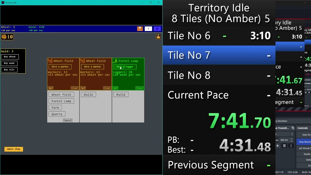 My territory Idle 8 Tile (No Amber) Speedrun Attempt (Part 1)
