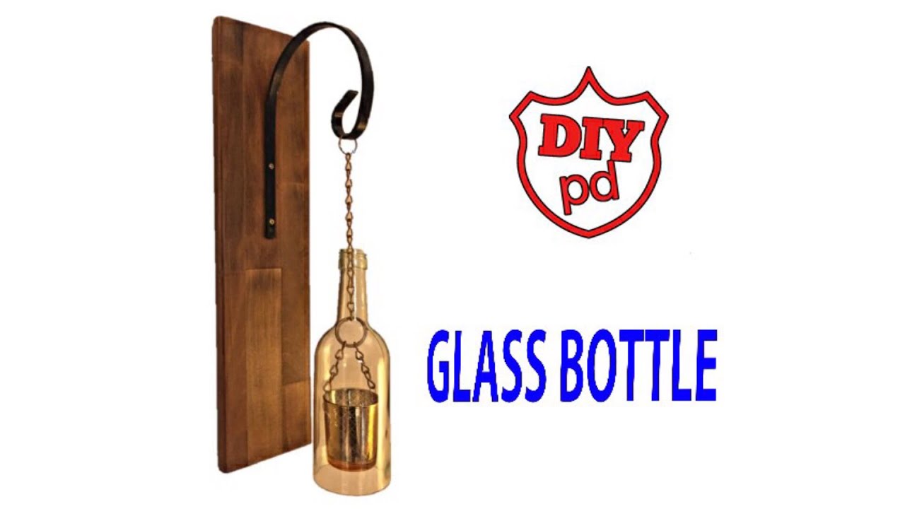 Chain Hanging Wine Bottle Lantern - Tealight Holder | DIY Decor ideas