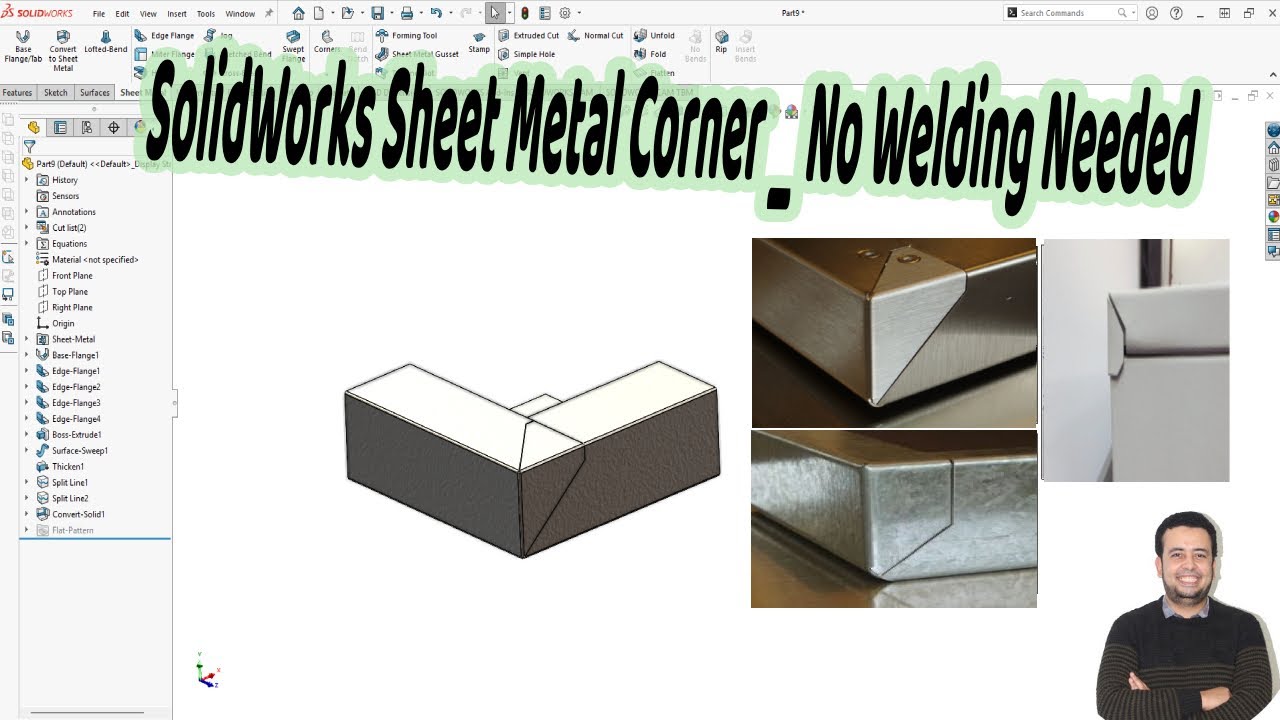 Уголок из листового металла SolidWorks – сварка не требуется